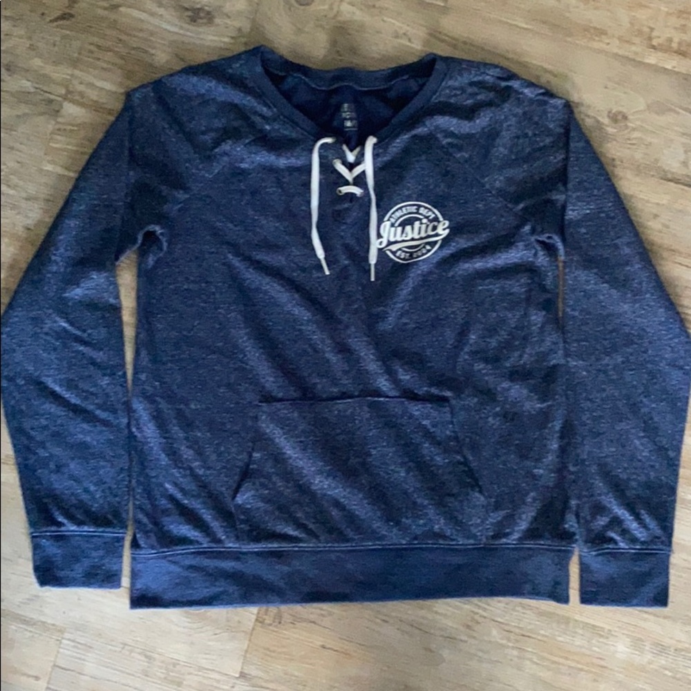Justice Lace Up Active Sweater Shirt
